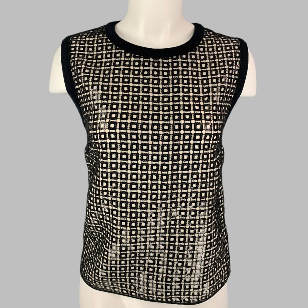 GIAMBATTISTA VALLI Size S Black Polyester Sequined Sleeveless Dress Top